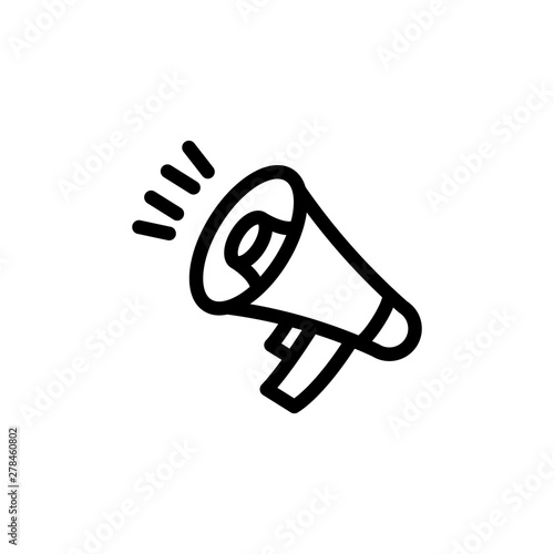 flat line megaphone icon symbol sign, logo template, vector, eps 10