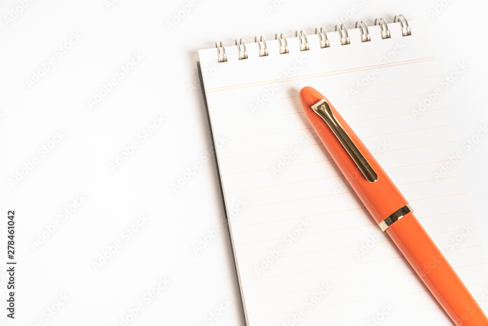 Orange Fountain Pen with Spiral-Bound Notebook Orange Fountain Pen with Spiral-Bound Notebook