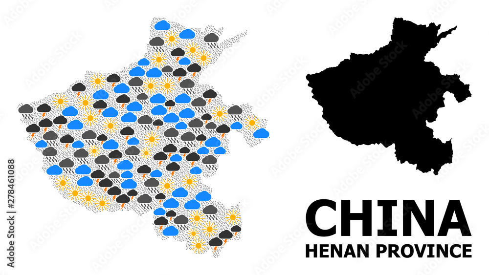 Obraz premium Weather Pattern Map of Henan Province