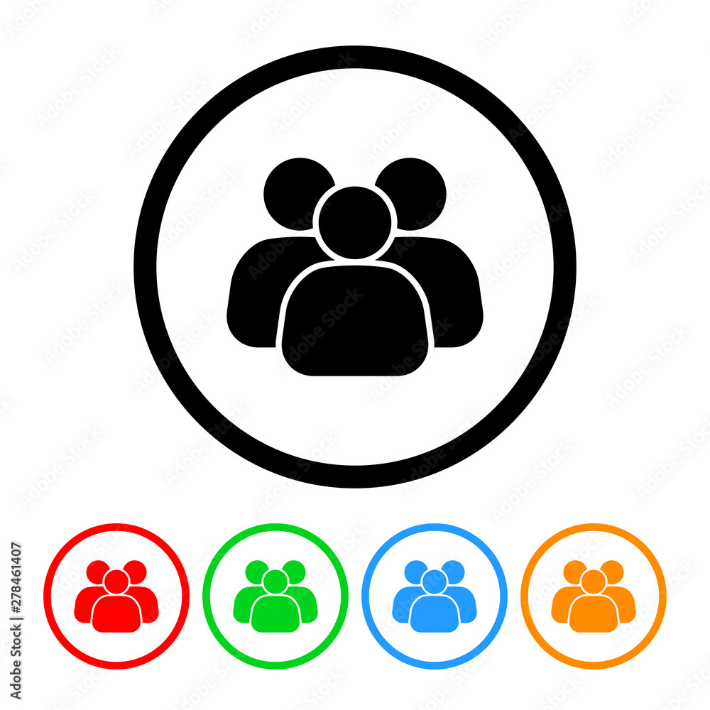 Group of people icon vector business team three figures illustration design element with four color variations Group of people icon vector business team three figures illustration design element with four color variations