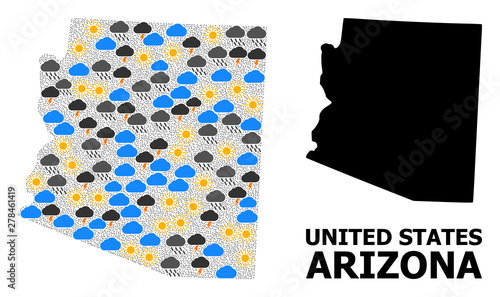 Weather Collage Map of Arizona State photo