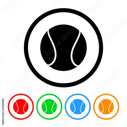 Tennis icon vector tennis ball illustration sports design element with four color variations
