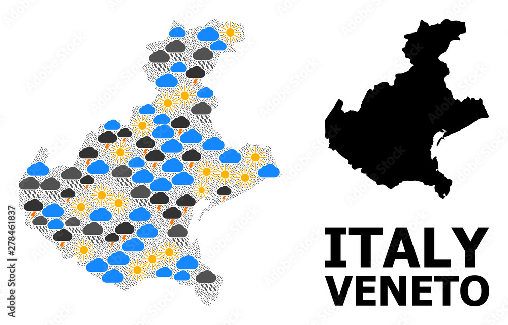 Weather Collage Map of Veneto Region