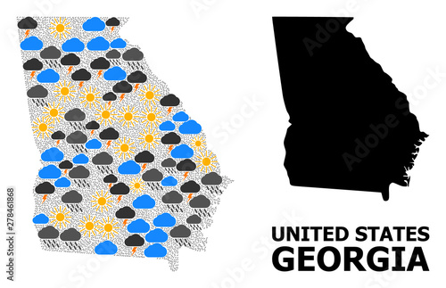 Weather Collage Map of Georgia State