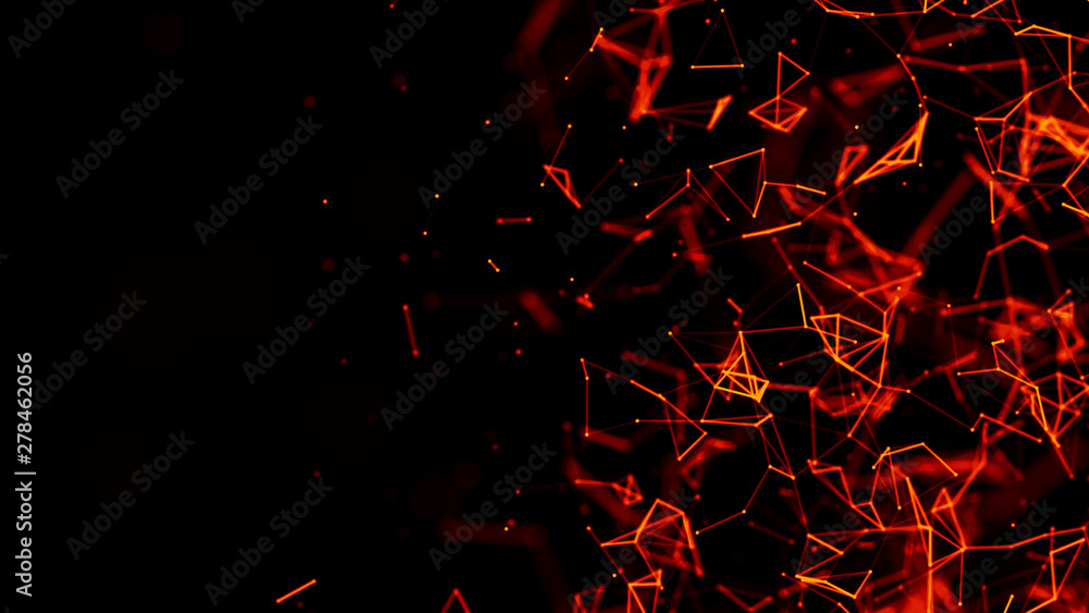 Digital plexus of glowing lines and dots. Network of shiny lines. Abstract background. 3D rendering. Digital plexus of glowing lines and dots. Network of shiny lines. Abstract background. 3D rendering.