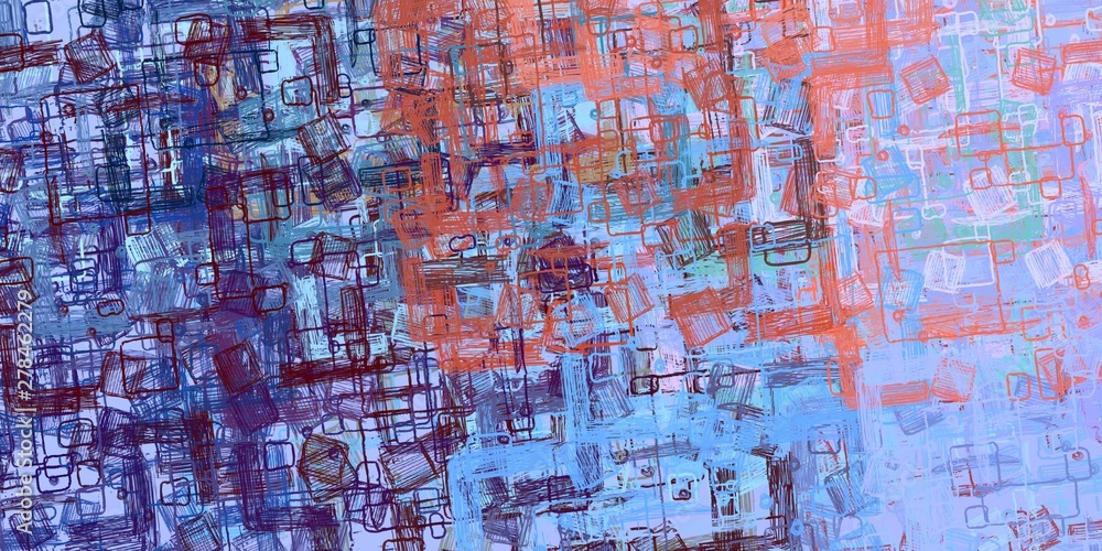 Fototapeta premium Crazy sketch random pattern. Chaos and variety. Modern art drawing painting. 2d illustration. Digital texture wallpaper. Artistic sketch draw backdrop material. 