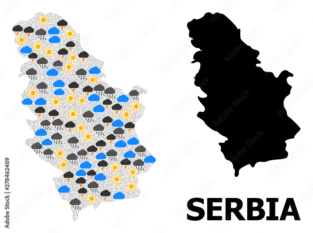 Weather Collage Map of Serbia