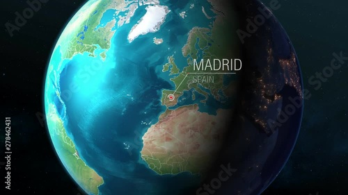Spain - Madrid - Zooming from space to earth