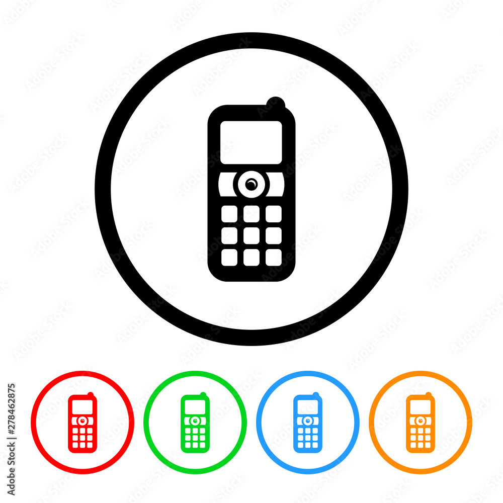 Classic cell phone icon vector phone illustration design element with four color variations Classic cell phone icon vector phone illustration design element with four color variations