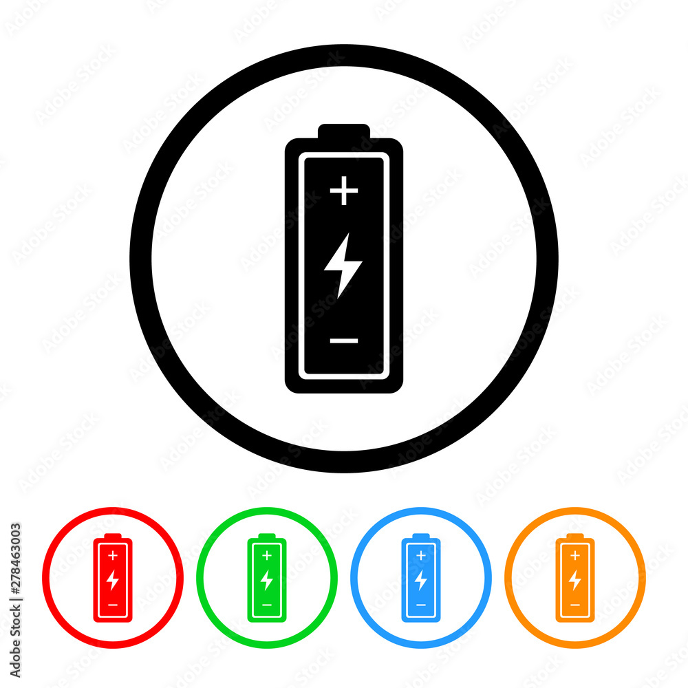 Electronics battery icon vector battery illustration design element with four color variations Electronics battery icon vector battery illustration design element with four color variations