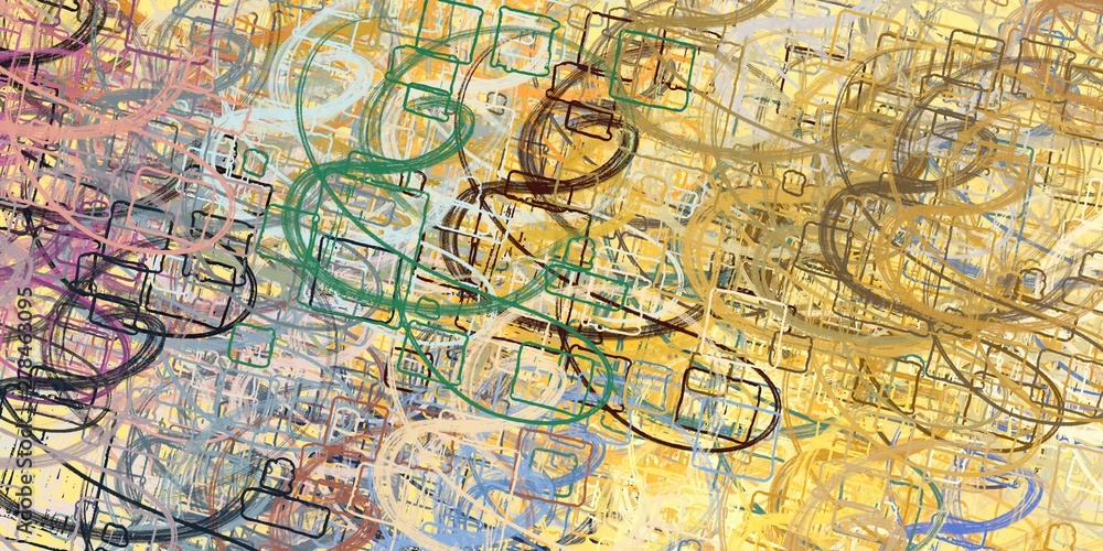 Obraz premium Crazy sketch random pattern. Chaos and variety. Modern art drawing painting. 2d illustration. Digital texture wallpaper. Artistic sketch draw backdrop material. 