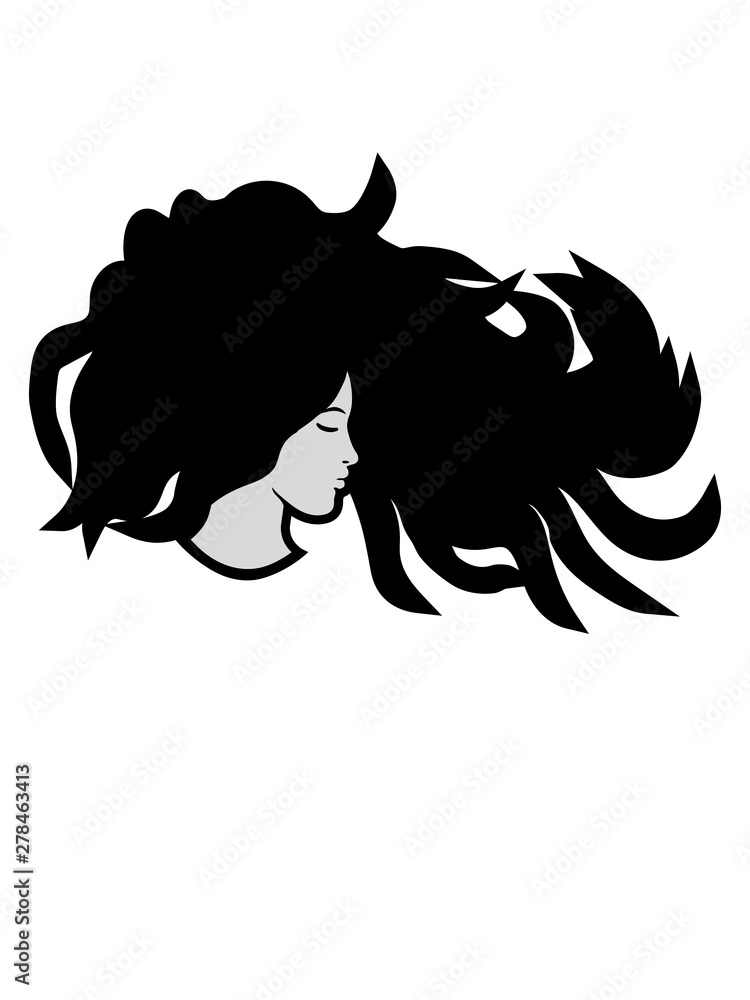 kopf gesicht frau weiblich schön hübsch windig haare wind sturm girl mädchen sexy hübsch clipart design cool