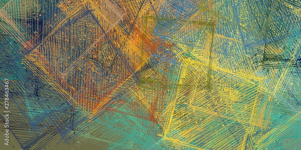 Fototapeta premium Crazy sketch random pattern. Chaos and variety. Modern art drawing painting. 2d illustration. Digital texture wallpaper. Artistic sketch draw backdrop material.