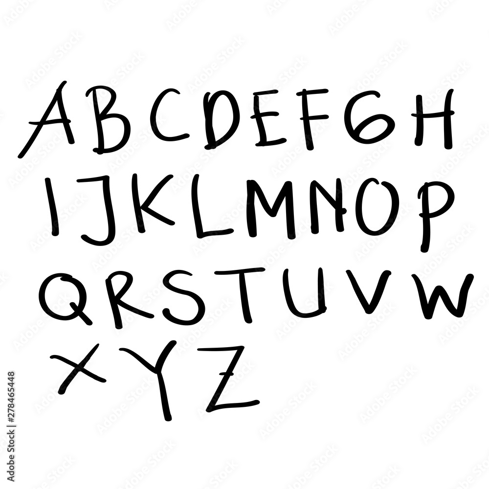 handwritten brush script Black and white English alphabet lettering doodle Letter vector handwritten brush script Black and white English alphabet lettering doodle Letter vector