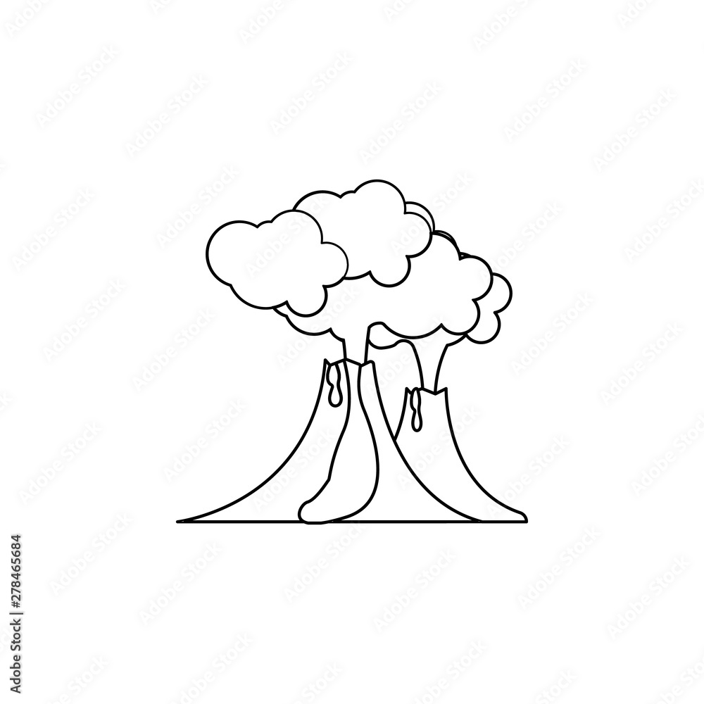 Vulcan cartoon icon. Element of prehistoric for mobile concept and web apps icon. Outline, thin line icon for website design and development, app development Vulcan cartoon icon. Element of prehistoric for mobile concept and web apps icon. Outline, thin line icon for website design and development, app development