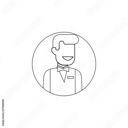 avatar of waiter icon. Element of avatar for mobile concept and web apps icon. Outline, thin line icon for website design and development, app development