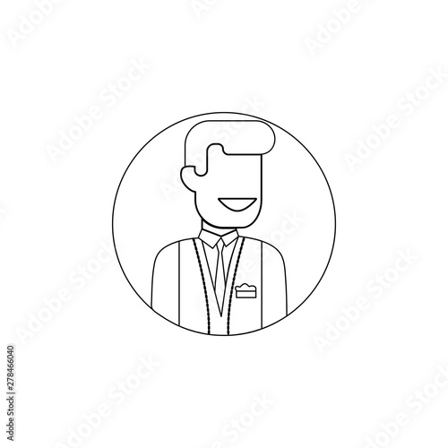 avatar of waiter icon. Element of avatar for mobile concept and web apps icon. Outline, thin line icon for website design and development, app development