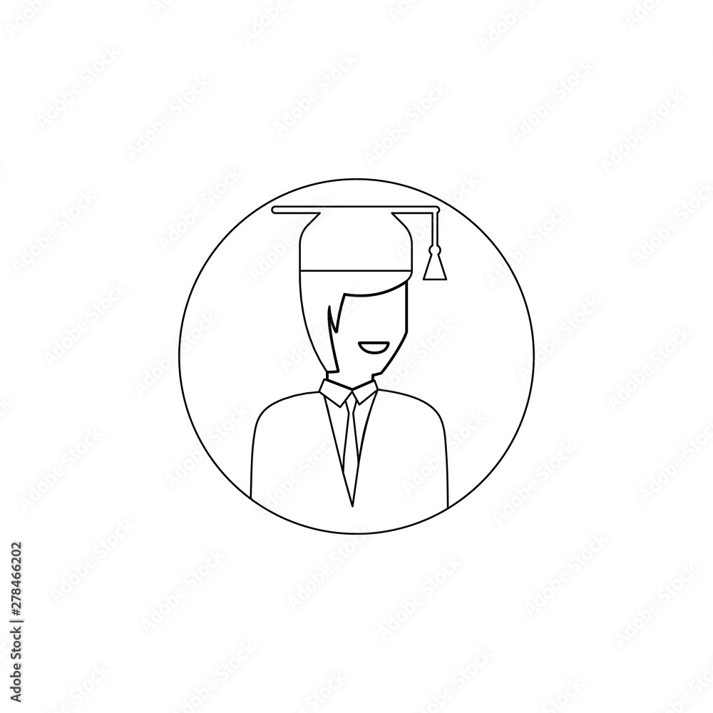 avatar of student icon. Element of avatar for mobile concept and web apps icon. Outline, thin line icon for website design and development, app development avatar of student icon. Element of avatar for mobile concept and web apps icon. Outline, thin line icon for website design and development, app development