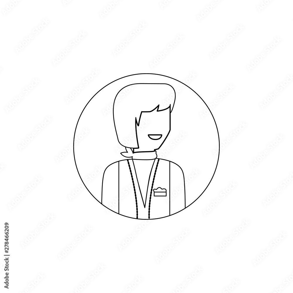 avatar of dressmaker icon. Element of avatar for mobile concept and web apps icon. Outline, thin line icon for website design and development, app development avatar of dressmaker icon. Element of avatar for mobile concept and web apps icon. Outline, thin line icon for website design and development, app development