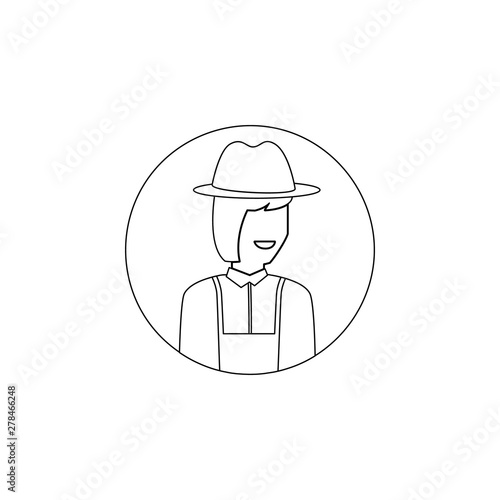 avatar of woman farmer icon. Element of avatar for mobile concept and web apps icon. Outline, thin line icon for website design and development, app development