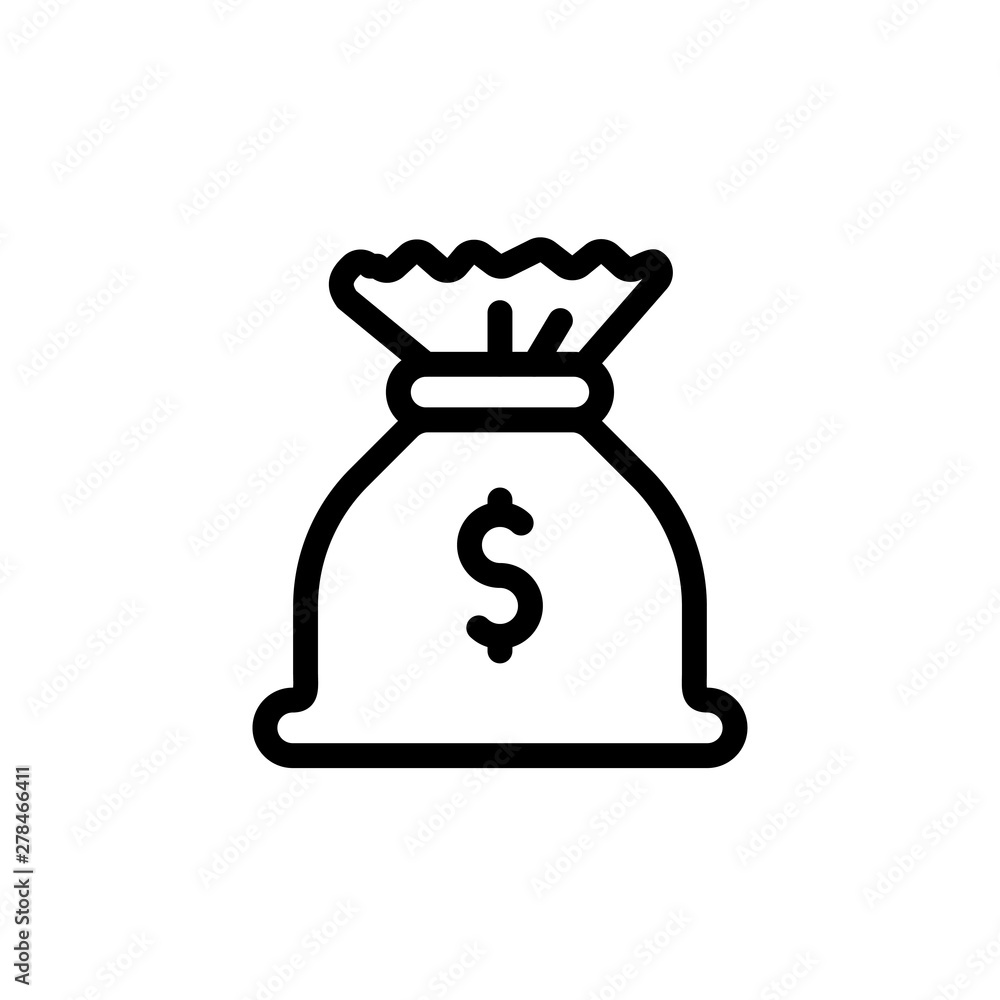 flat line money bag icon symbol sign, logo template, vector, eps 10 flat line money bag icon symbol sign, logo template, vector, eps 10