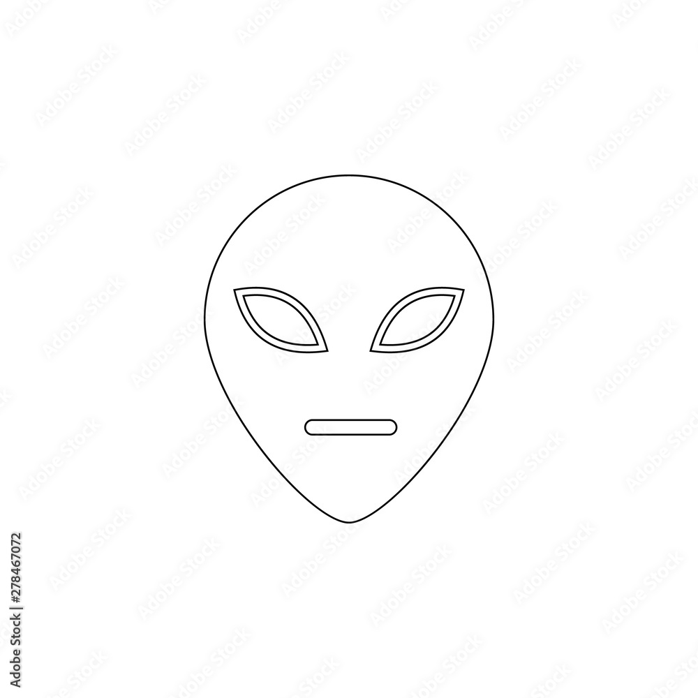 alien icon. Element of space for mobile concept and web apps icon. Outline, thin line icon for website design and development, app development alien icon. Element of space for mobile concept and web apps icon. Outline, thin line icon for website design and development, app development