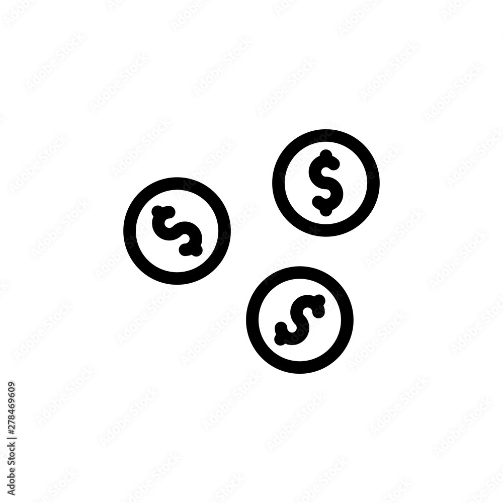 flat line coin icon symbol sign, logo template, vector, eps 10 flat line coin icon symbol sign, logo template, vector, eps 10