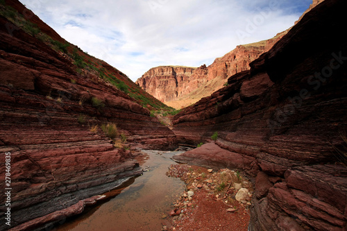 Brick-red walls of Red Canyon in Grand Canyon National Park  Arizona.