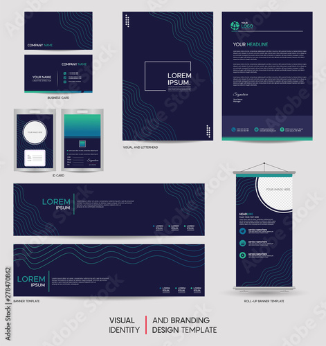 Modern stationery mock up and visual brand identity set