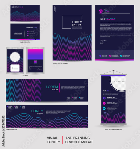 Modern stationery mock up and visual brand identity set