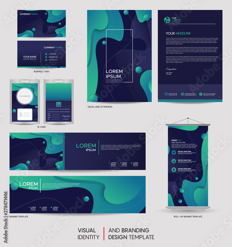 Modern dynamic stationery mock up and visual brand identity set