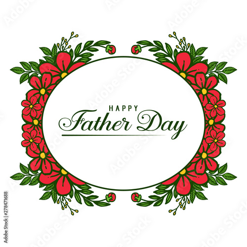 Card design for happy father day, ornate green leafy flower frames. Vector © StockFloral