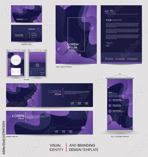 Modern dynamic stationery mock up and visual brand identity set