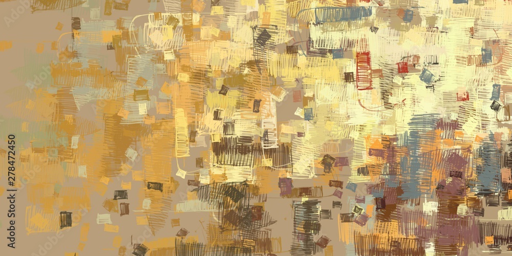 Naklejka premium Crazy sketch random pattern. Chaos and variety. Modern art drawing painting. 2d illustration. Digital texture wallpaper. Artistic sketch draw backdrop material. 