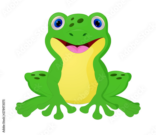 Cute frog cartoon isolated on white background