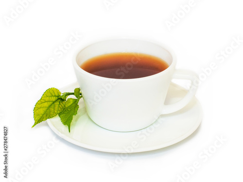 Mulberry tea cup white  isolated on white background