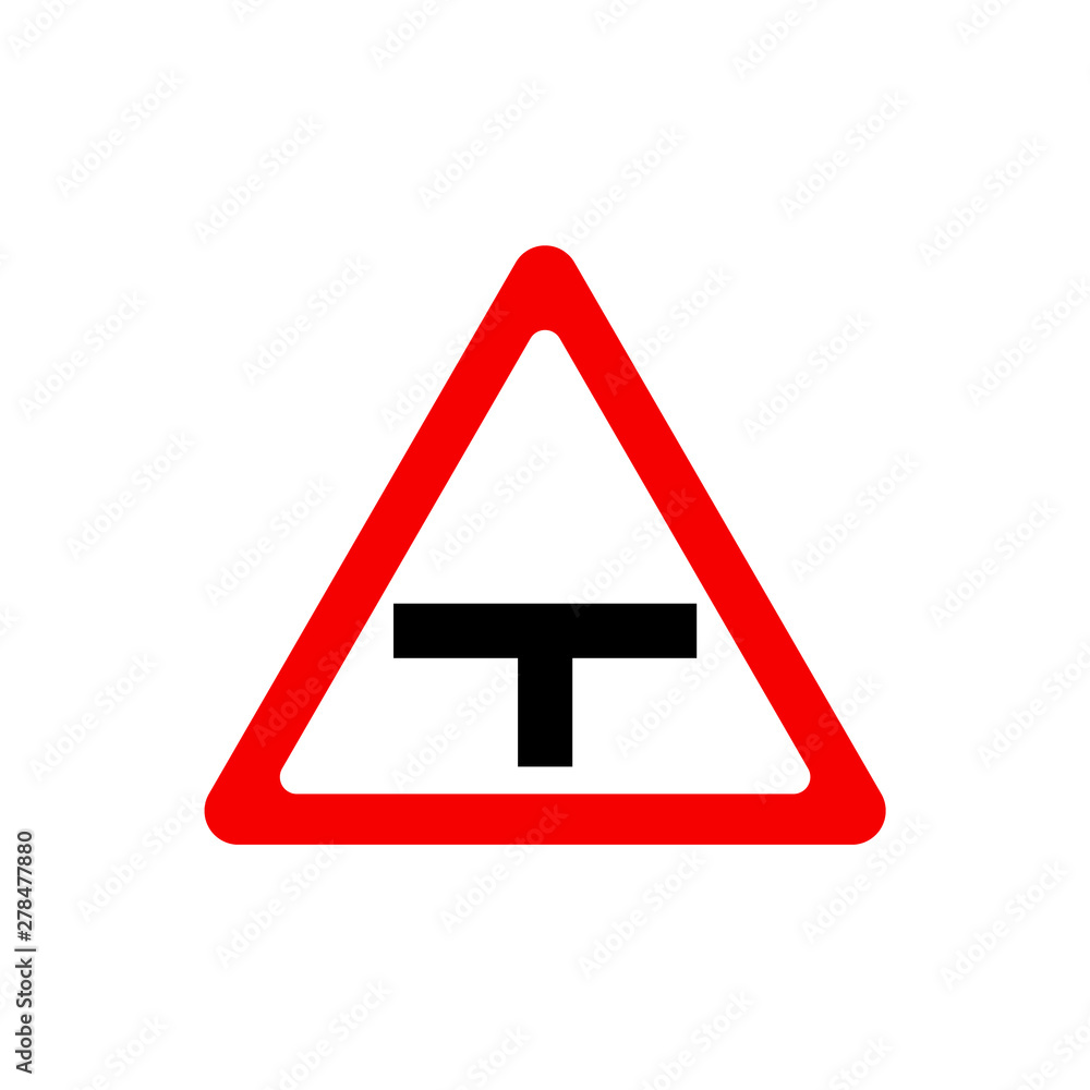 Traffic signs, T- junction. Vector icon Traffic signs, T- junction. Vector icon