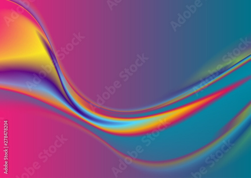 Colorful smooth flowing liquid thermal waves abstract background. Holographic colors gradient. Vector design