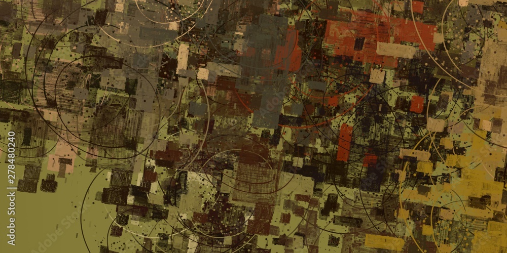 Naklejka premium Abstract sketch random pattern. Chaos and variety. Modern art drawing painting. 2d illustration. Digital texture wallpaper. Artistic sketch draw backdrop material. 