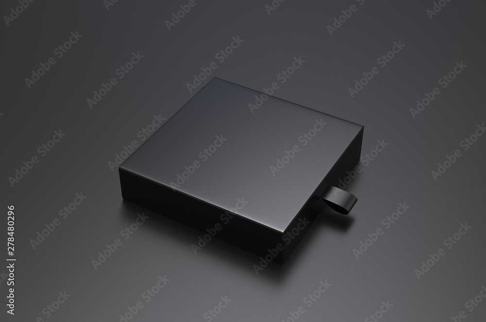 Blank sliding drawer hard cardboard box for branding presentation 3d render illustration. Blank sliding drawer hard cardboard box for branding presentation 3d render illustration.