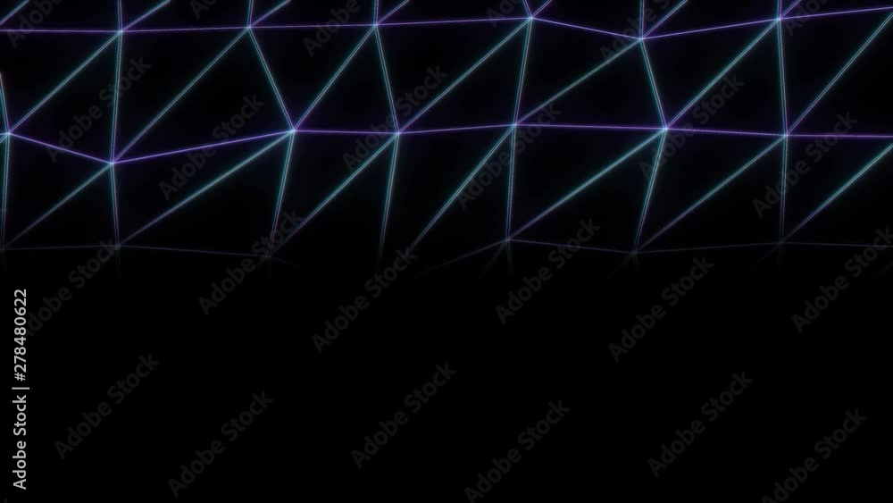 Abstract cg polygonal neon blue and pink glowing surface. Geometric poly light triangles motion background. Abstract cg polygonal neon blue and pink glowing surface. Geometric poly light triangles motion background.