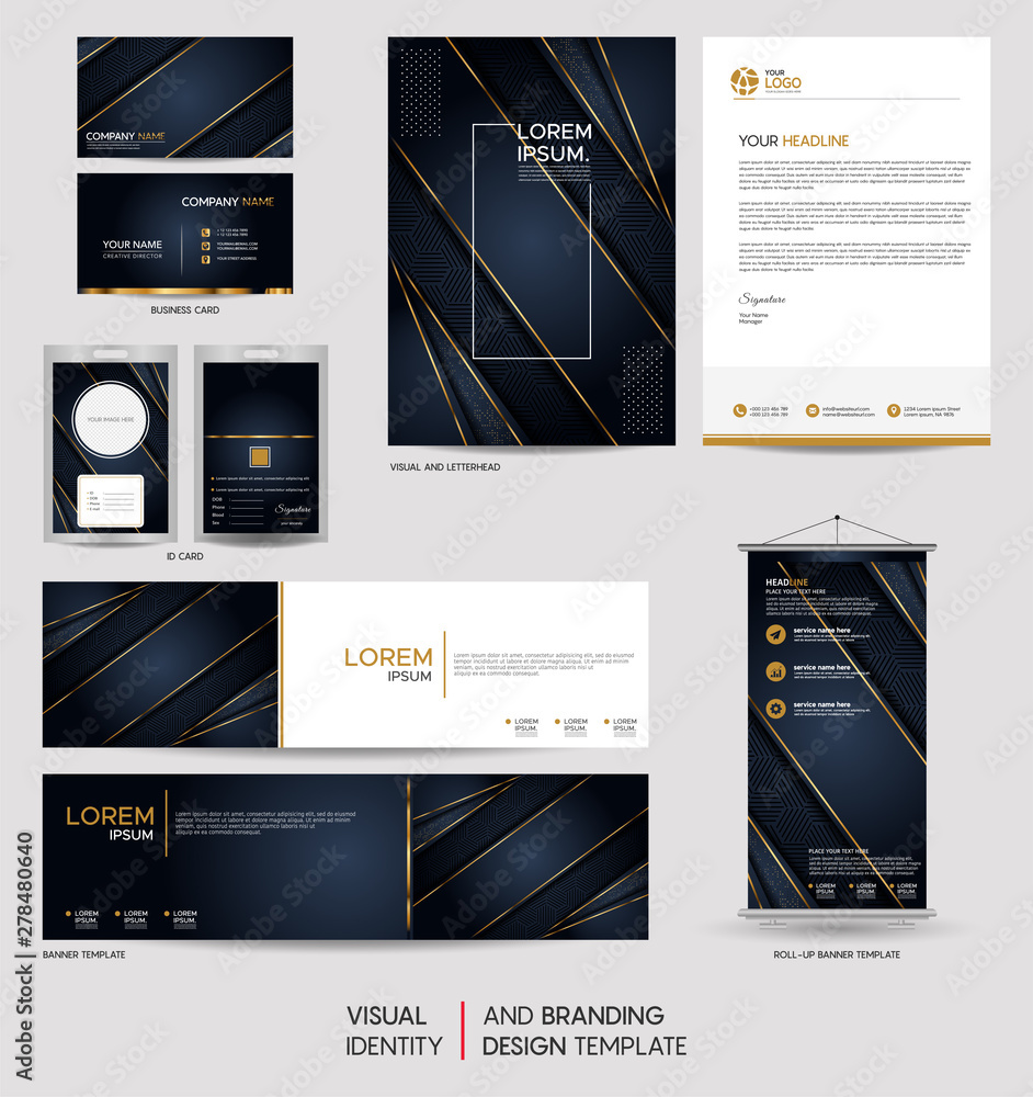 Modern stationery mock up and visual brand identity set Modern stationery mock up and visual brand identity set