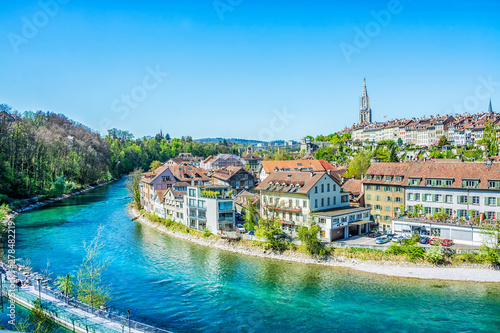 Panoramic view on old town of Bern, capital of Switzerland photo