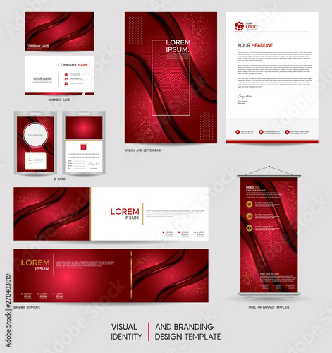 Modern stationery mock up and visual brand identity set