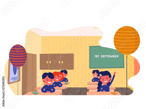 Vector different school compositions