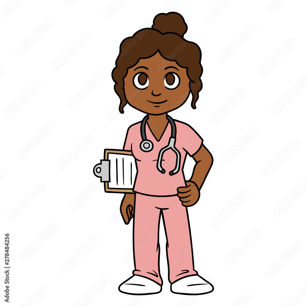 Cartoon Nurse Vector Illustration