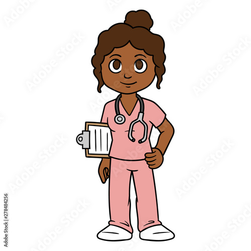 Cartoon Nurse Vector Illustration