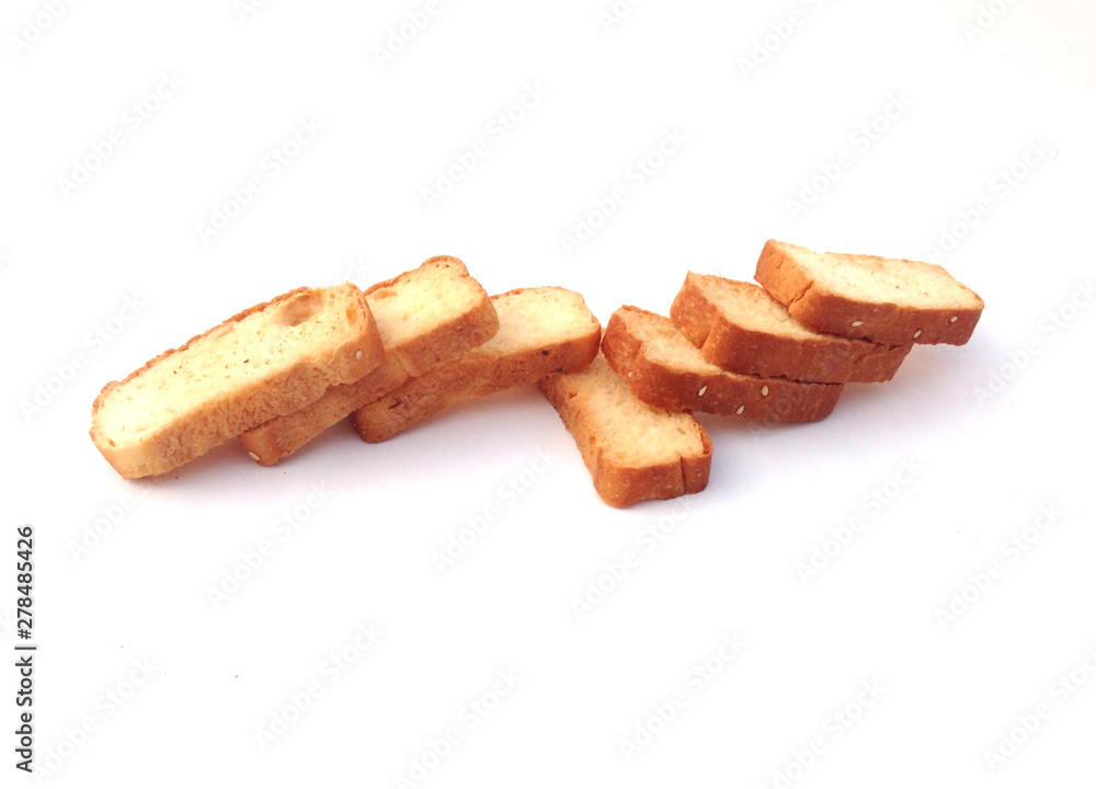Slice of the bread isolated over the white background Slice of the bread isolated over the white background