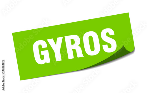 gyros sticker. gyros square isolated sign. gyros