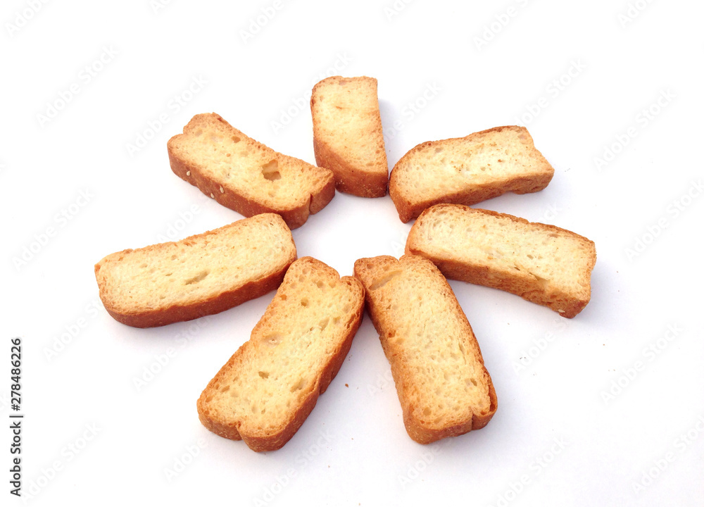 Slice of the bread isolated over the white background Slice of the bread isolated over the white background